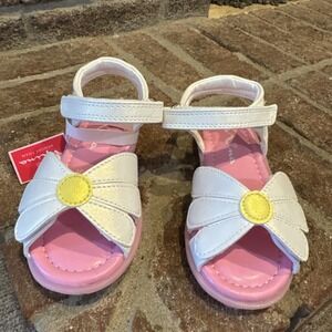 Toddler Girls Nina Cristel Strappy White Flower Sandals Size 9M
